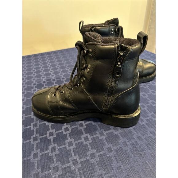 Preowned Women's Size 9 Black Leather Willie G Harley Davidson Gore-Tex Boots - Picture 4 of 12